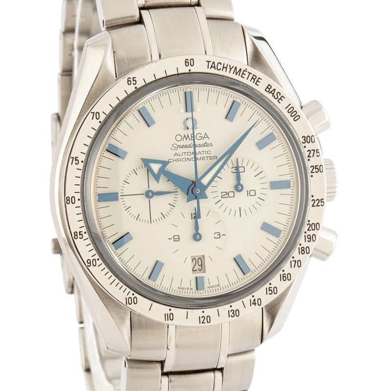 Pre-owned Omega Speedmaster White Dial