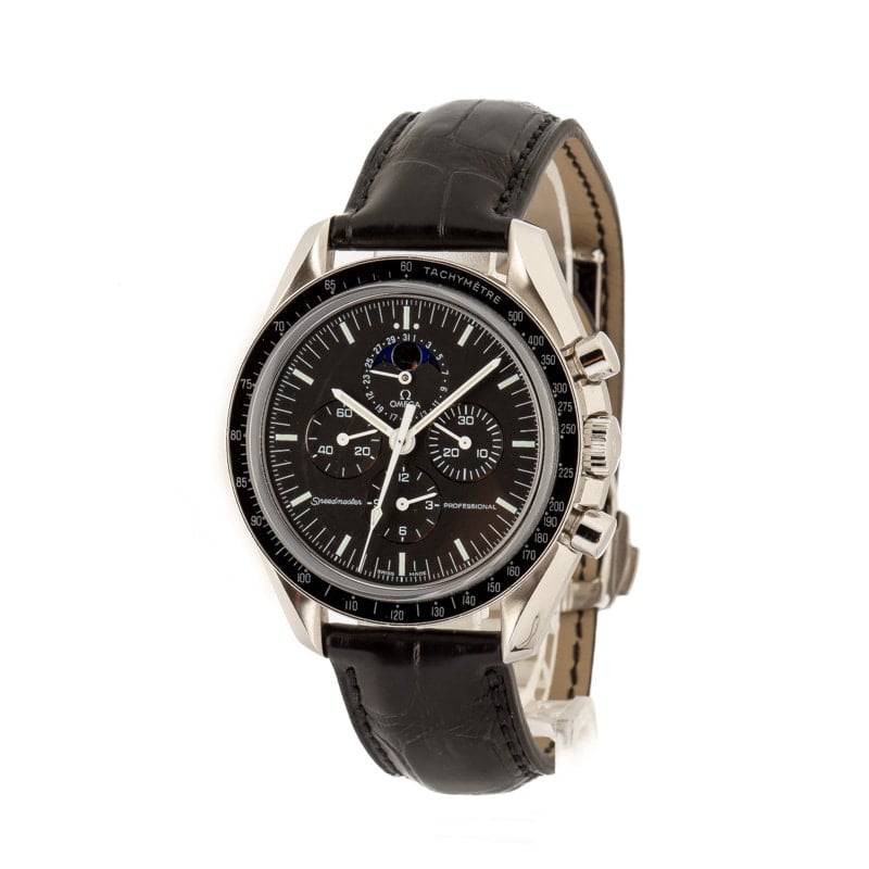 Omega Speedmaster Moonwatch 42MM Steel on Leather Strap