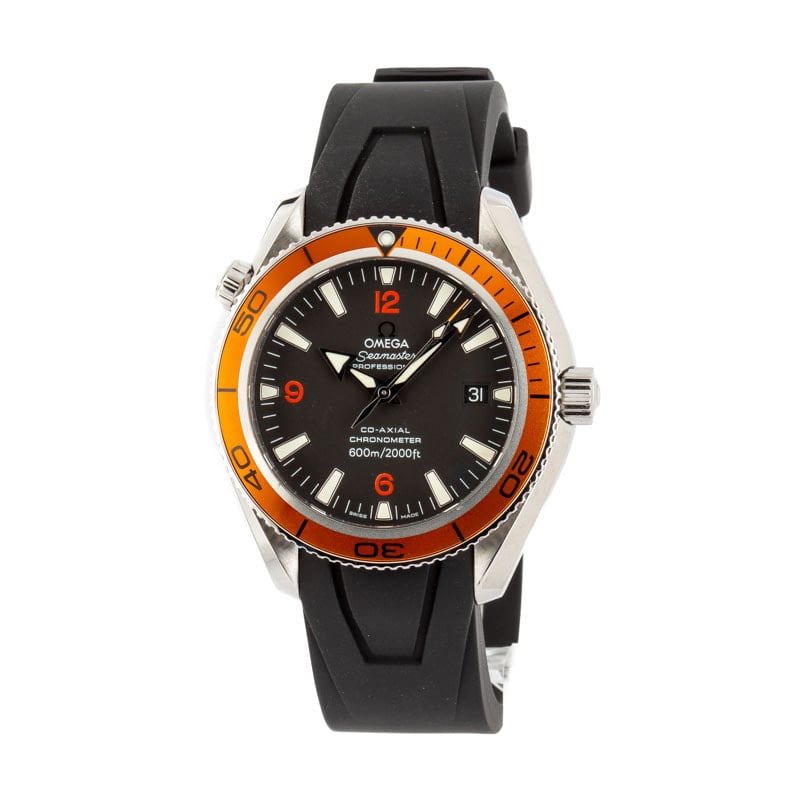 Mens Omega Seamaster Planet Ocean Orange Bezel