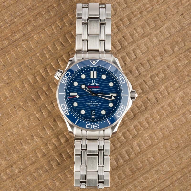 Mens Omega Seamaster Blue Wave Dial