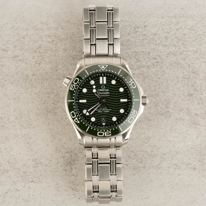 Used Omega Seamaster Diver 300M Green Wave Dial