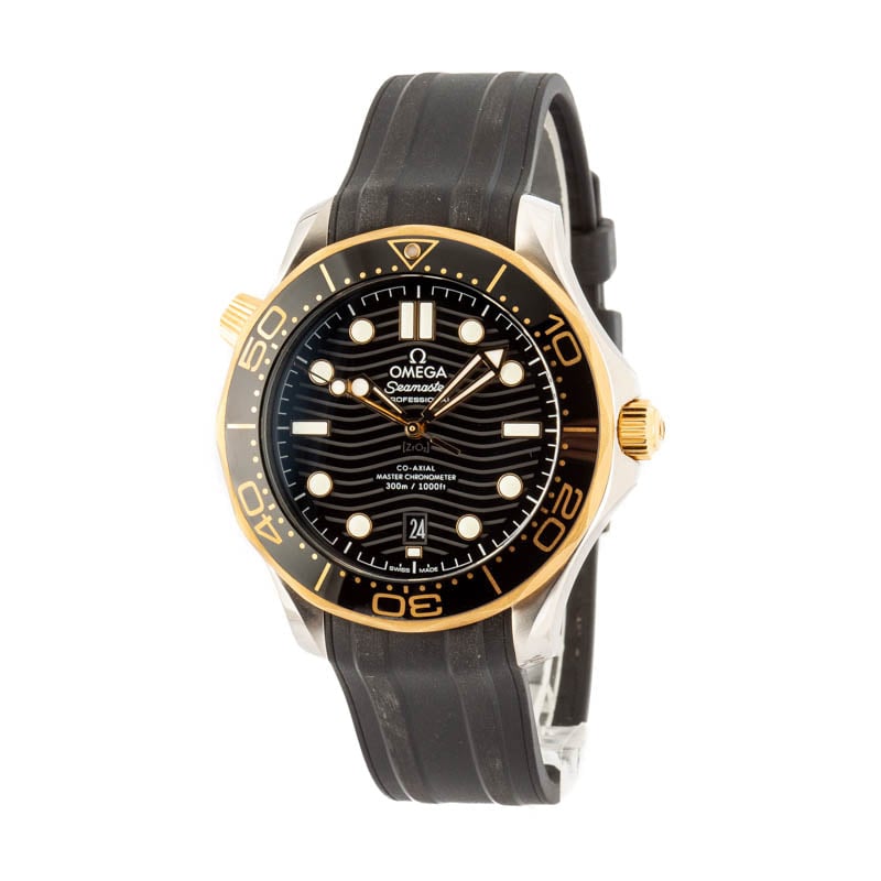 Omega Seamaster Diver 300M Steel & Gold on Rubber Strap