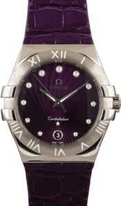Omega Constellation Stainless Steel Purple Diamond Dial