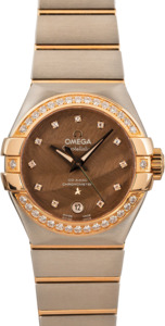 Ladies Omega Constellation Brown Dial