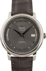 Omega De Ville Prestige Grey Roman Dial & Leather Strap