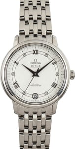 Omega De Ville Prestige Silver Silk Diamond Dial