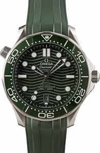 Pre-owned Omega Seamaster Diver 300M Green Wave Dial