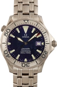 Pre-owned Omega Seamaster Titanium Blue Dial