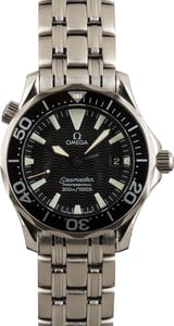 Preowned Omega Seamaster Black Wave Dial