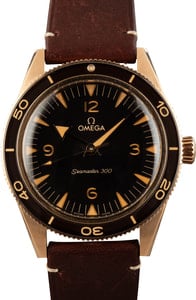 Preowned Omega Seamaster 300 Bronze Gold on Leather Strap