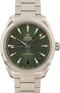 Pre-owned Omega Seamaster Aqua Terra 150M Green Teak Dial