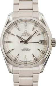 Pre-owned Omega Seamaster Aqua Terra White Dial