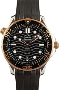 Omega Seamaster Diver 300M Steel & Gold on Rubber Band