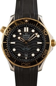 Pre-owned Omega Seamaster Diver 300M Steel & Gold on Rubber Strap