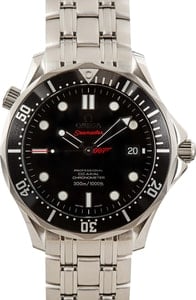 Pre-owned Omega Seamaster Black Dial Stainless Steel