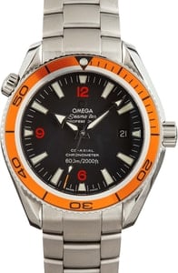 Preowned Omega Seamaster Planet Ocean 600M Orange Bezel