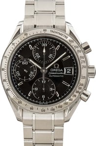 Pre-owned Omega Speedmaster Stainless Steel Black Dial