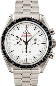 Pre-owned Omega Speedmaster Moonwatch White Dial