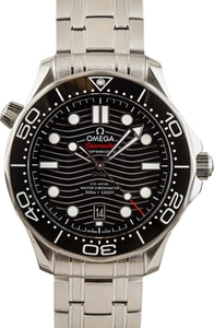 Omega Seamaster Stainless Steel Black Wave Dial