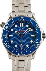 Mens Omega Seamaster Blue Wave Dial