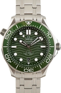 Omega Seamaster 42MM Stainless Steel, Ceramic Bezel Green Wave Dial, B&P (2023)