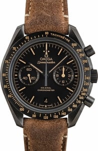 Omega Speedmaster Black Ceramic on Leather Strap