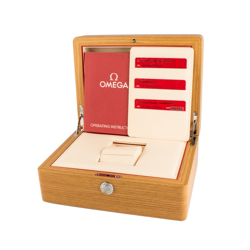 Omega wooden watch box best sale