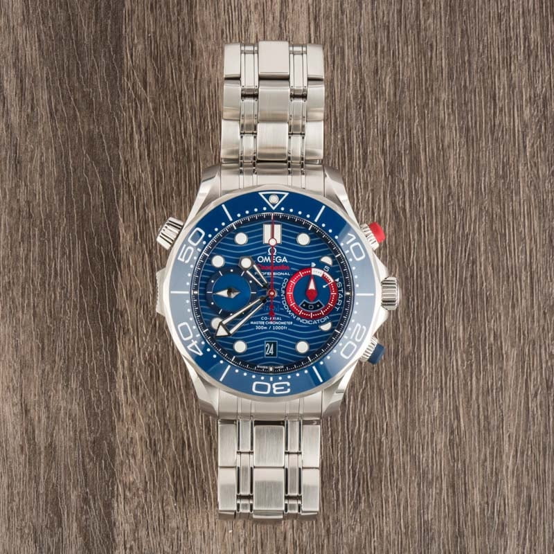 Omega Seamaster 300M Chronograph AMERICA'S CUP 2021 44mm Blue Dial  210.30.44.51.03.002 Box Papers