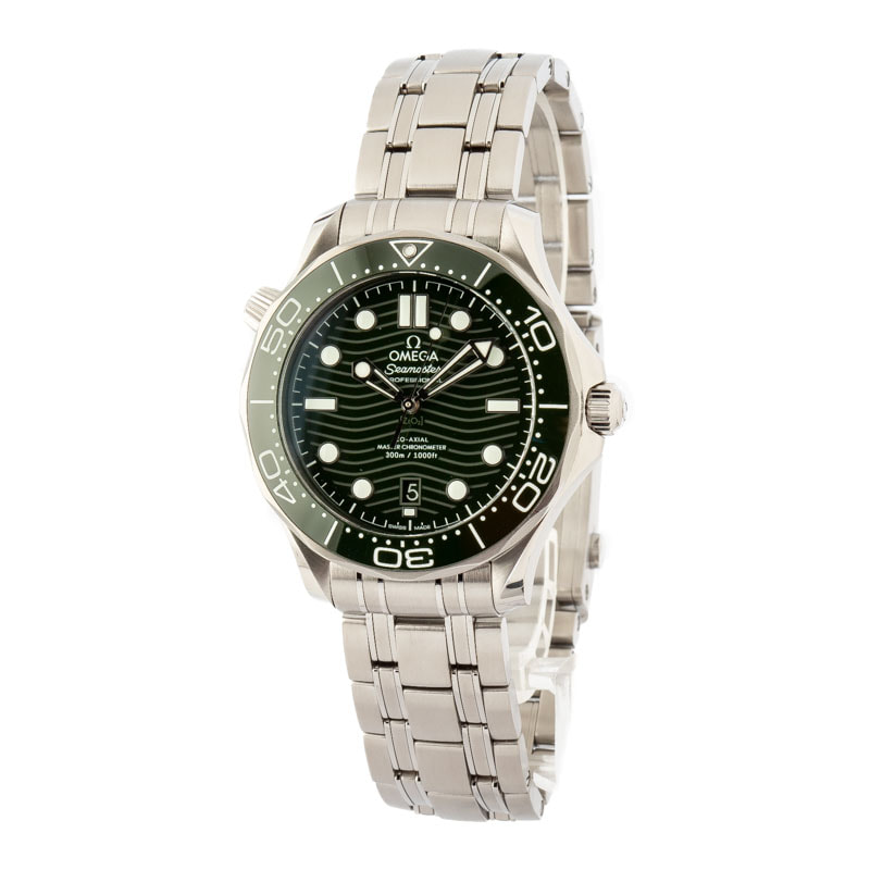 Used Omega Seamaster Diver 300M Green Wave Dial