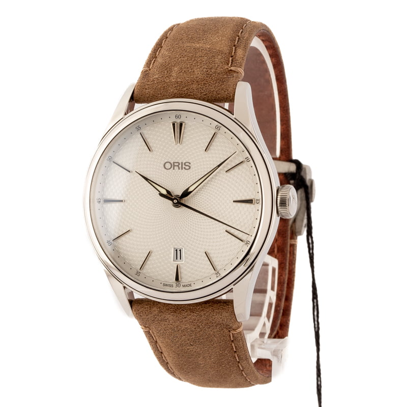 Oris Artelier Date Silver Dial & Leather Strap