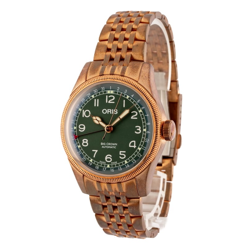 Oris Big Crown Bronze Pointer Date Green