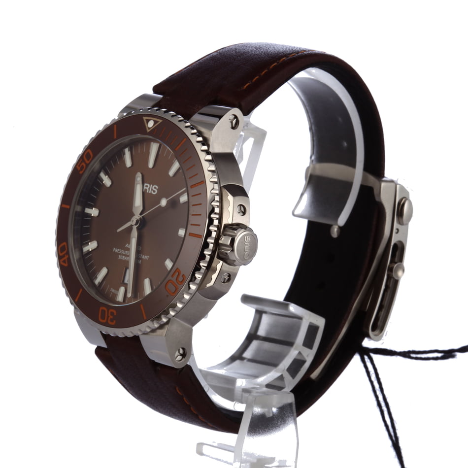 Oris Aquis Date Brown Dial & Leather Strap