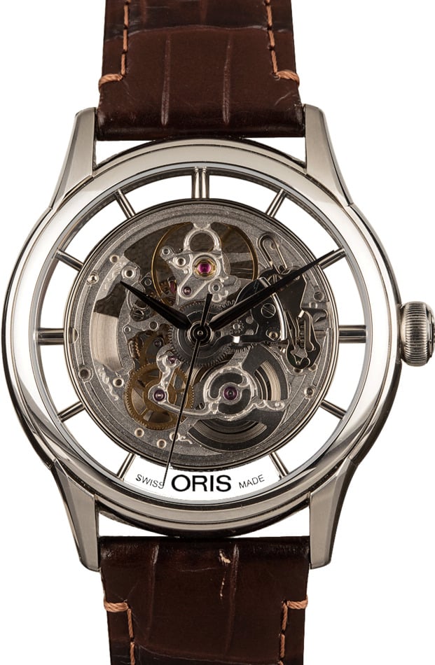 Oris artelier translucent discount skeleton automatic watch