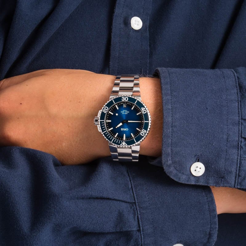 Oris Aquis Date Stainless Steel Blue