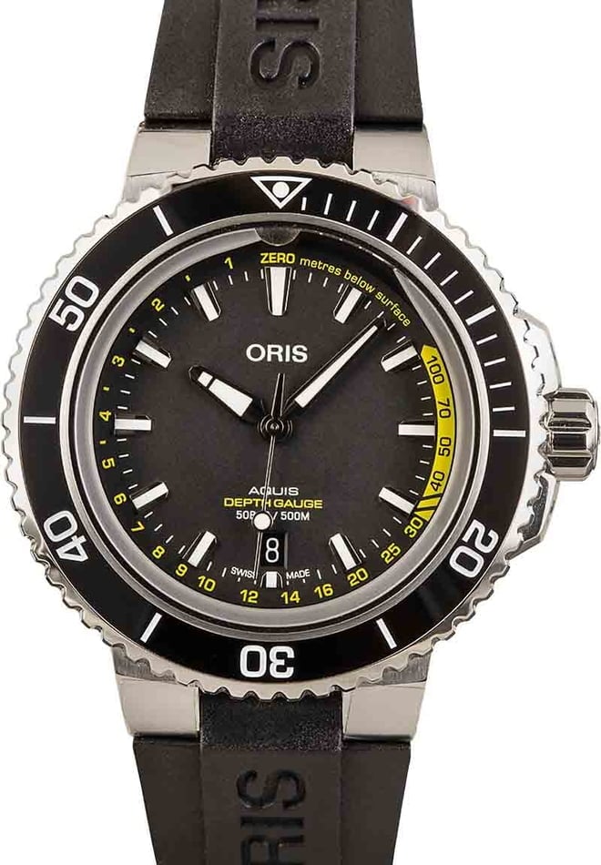 Buy Oris Aquis 01 733 7755 4154 Set RS Bob s Watches Sku 156353