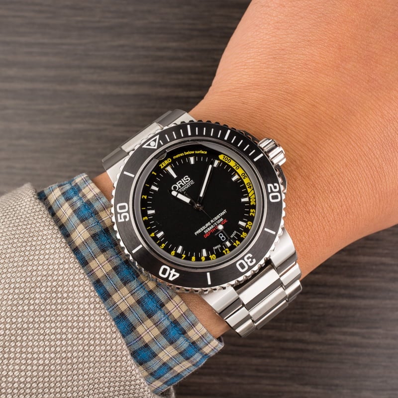 Oris Aquis Depth Gauge Stainless Steel