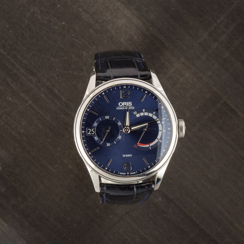 Oris Artelier Calibre 111 Blue Dial & Leather Strap