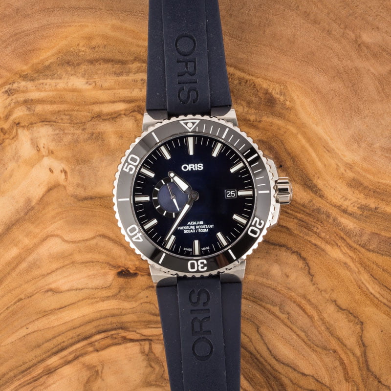 Oris blue rubber discount strap