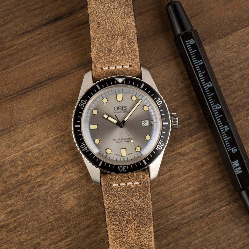 Oris Divers Sixty Five Stainless Steel on Leather Strap