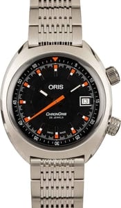 Oris Chronoris Date Black Dial Steel Bracelet