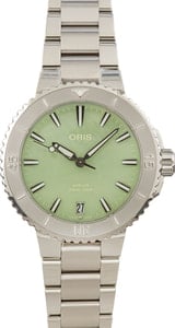 Oris Aquis Green Mother of Pearl Index Dial