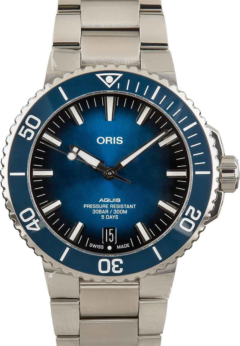 Oris aquis hotsell blue bezel