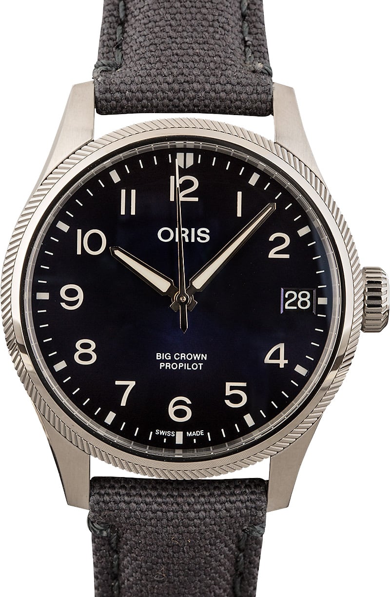 Oris Big Crown ProPilot Big Date Blue Dial Textile Strap