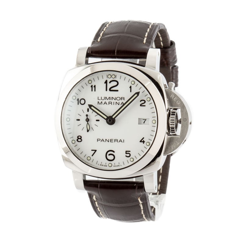 Pre-owned Panerai Luminor Marina White Dial