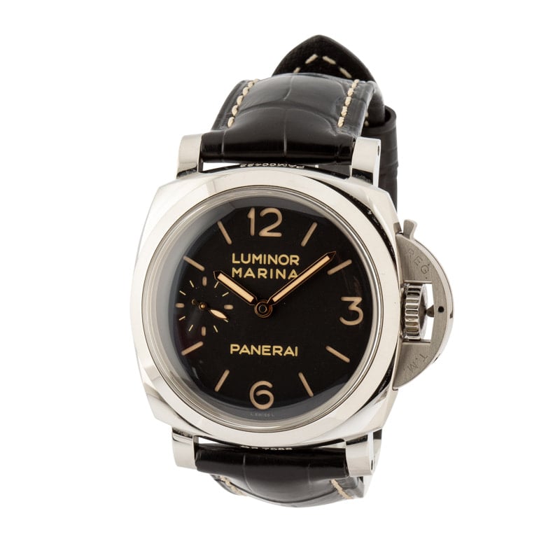 Pre-owned Panerai Luminor Marina Black Arabic Dial