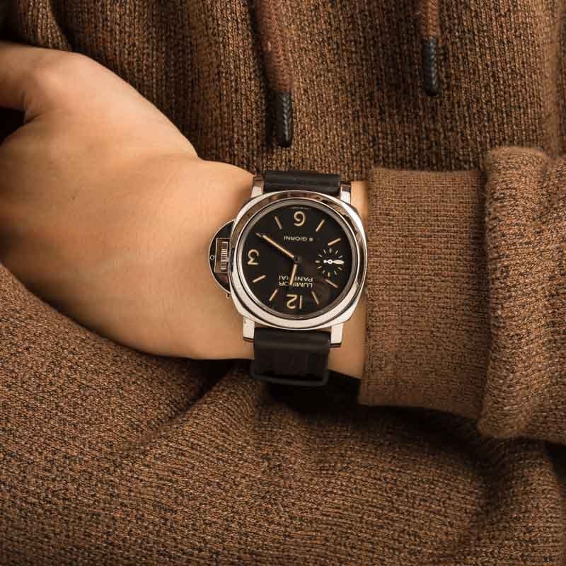 Pre-owned Panerai Luminor 8 Giorni Stainless Steel