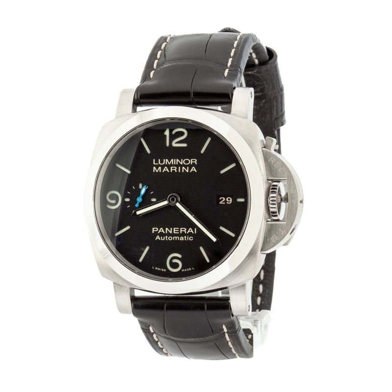 Panerai Luminor Marina Steel on Leather Black Dial