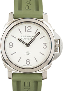 Pre-owned Panerai Luminor Base Logo White Dial