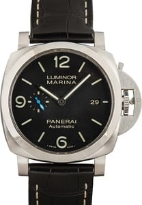 Panerai Luminor Marina Steel on Leather Black Dial