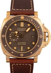 Pre-owned Panerai Submersible Bronzo Brown Dial